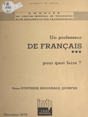 cover image of Un professeur de français, pour quoi faire ?